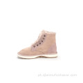 Plataforma Twinface Sheepskin Lace-up Boots Casual